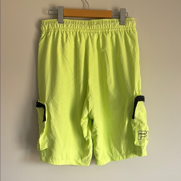 FILA Neon Yellow Shorts with Black Accents - Picture 5 of 5